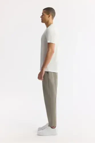 Men's White T-shirt Soft Touch Crew Neck Regular Fit B001031 - 3