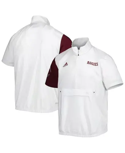 Men's White Texas A&M Aggies M STM AEROREADY Quarter-Zip Jacket-White - 1
