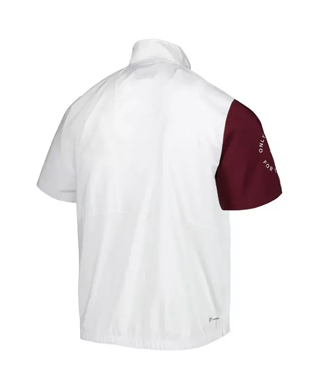 Men's White Texas A&M Aggies M STM AEROREADY Quarter-Zip Jacket-White - 3
