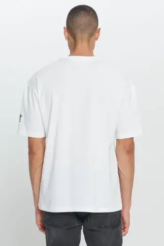 Men's White The Godfather Licensed Loose Fit Oversize 100% Cotton Crew Neck Printed T-Shirt - 1