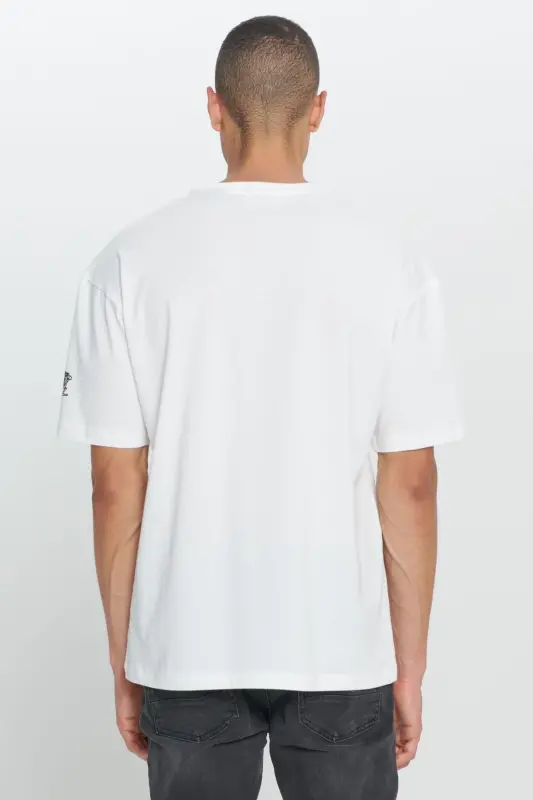 Men's White The Godfather Licensed Loose Fit Oversize 100% Cotton Crew Neck Printed T-Shirt - 1
