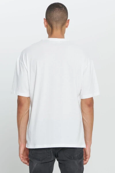 Men's White The Godfather Licensed Loose Fit Oversize 100% Cotton Crew Neck Printed T-Shirt - 5