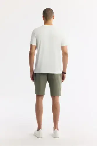 Men's White Ultrasoft Crew Neck Plain Regular Fit Modal T-shirt B001171 - 4