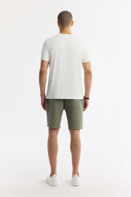 Men's White Ultrasoft Crew Neck Plain Regular Fit Modal T-shirt B001171 - 4