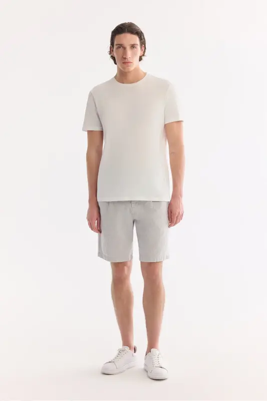 Men's White Ultrasoft Crew Neck Plain Regular Fit Modal T-shirt B001171 - 6