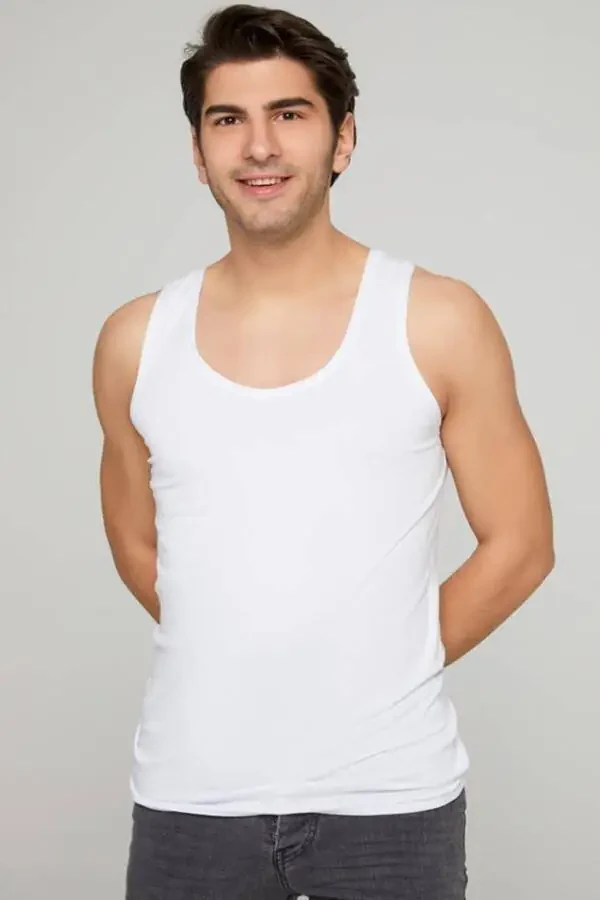 Men's White Undershirt 100% Cotton 3 Pack - 12