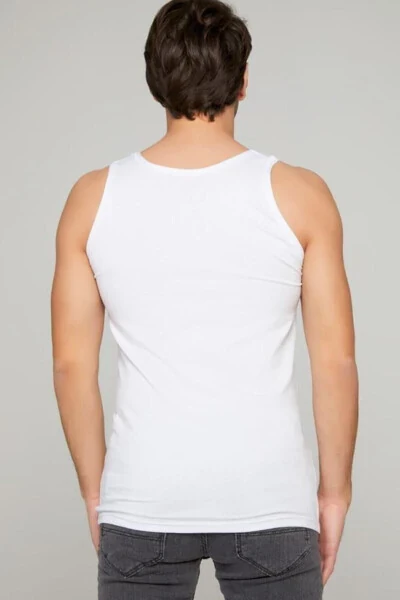 Men's White Undershirt 100% Cotton 3 Pack - TUTKU (1)
