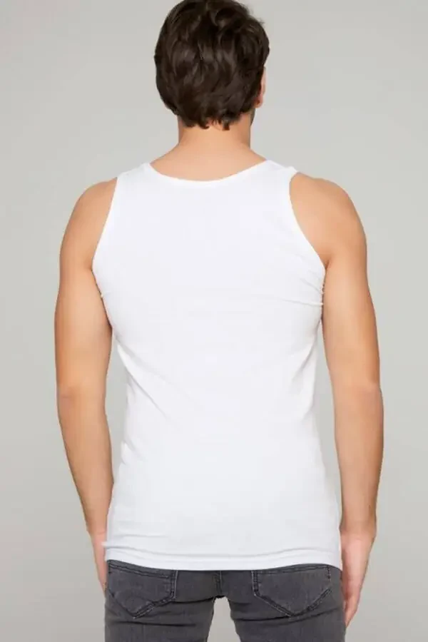 Men's White Undershirt 100% Cotton 3 Pack - 2