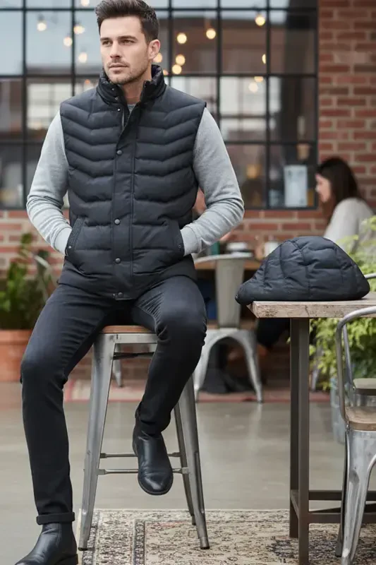 Men's Winter Puffer Vest (With Detachable Hood) - 2