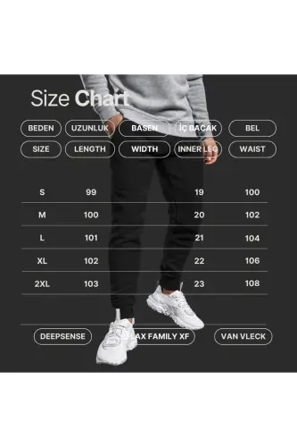Men's Winter Sweatpants Slim Fit Jogger Black Cotton Fabric-Winter Black - 5