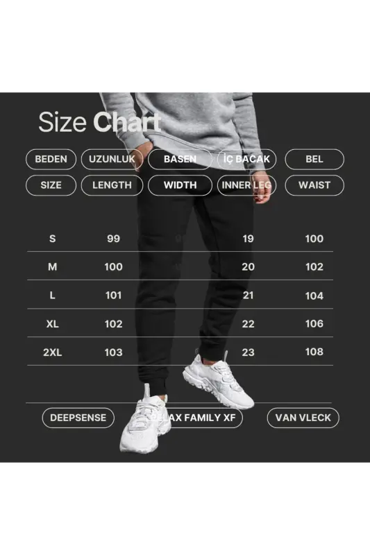 Men's Winter Sweatpants Slim Fit Jogger Black Cotton Fabric-Winter Black - 5