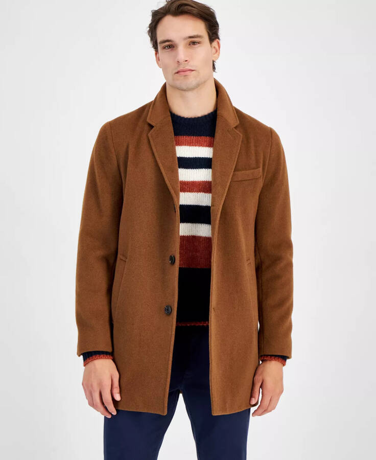 Men's Wool-Blend Car Coat Brown - 1