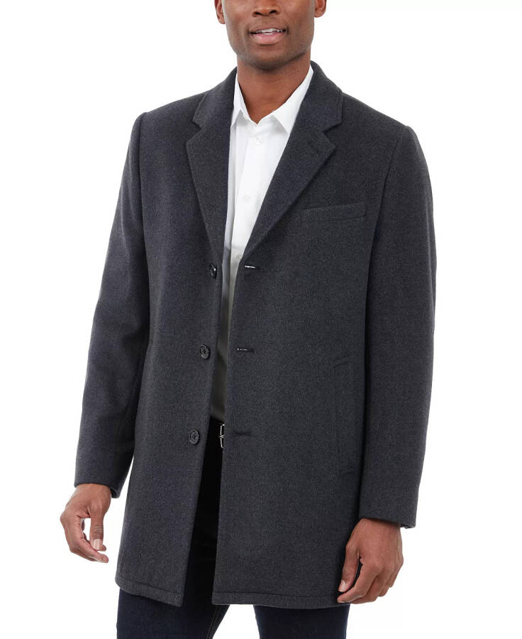 Men's Wool-Blend Car Coat Charcoal - 3