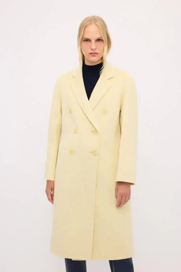 Men's Wool Blend Overcoat With Collar - 2