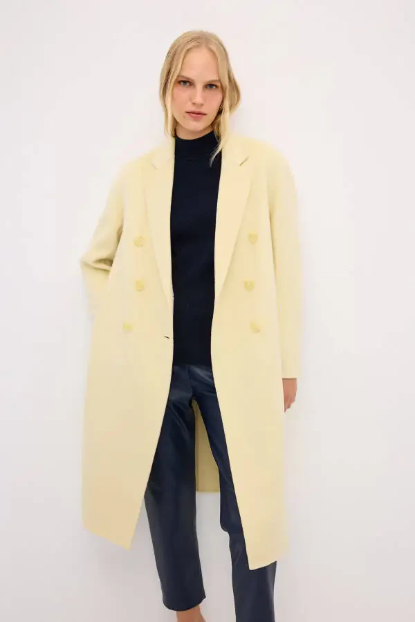 Men's Wool Blend Overcoat With Collar - 5