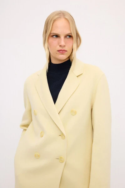 Men's Wool Blend Overcoat With Collar - 6