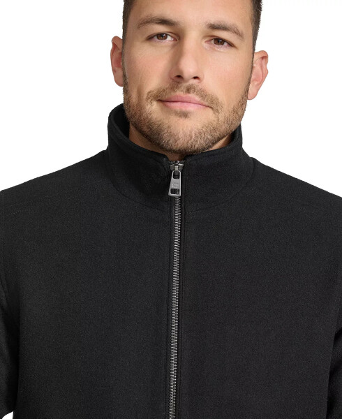 Men's Wool Bomber Jacket With Knit Trim Black - 5