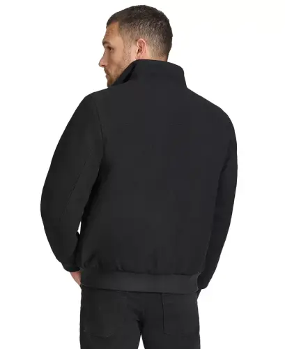 Men's Wool Bomber Jacket With Knit Trim-Black - CALVIN KLEIN (1)