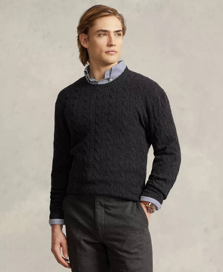 Men's Wool-CasModazoneere Cable-Knit Sweater Dark Granite Hthr - 1