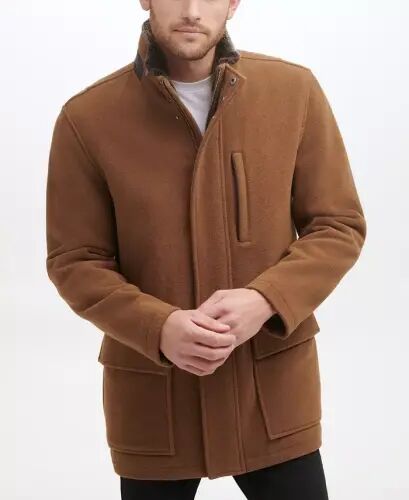 Men's Wool Plush Car Coat - Camel - 3