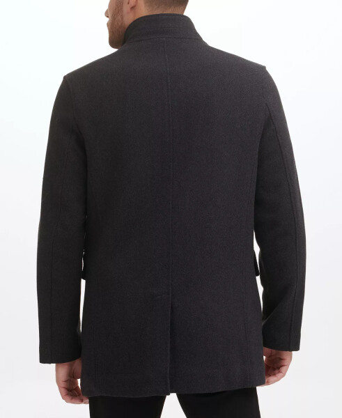 Men's Wool Twill Stand Collar Topper with Nylon Bib Coat Charcoal - 5