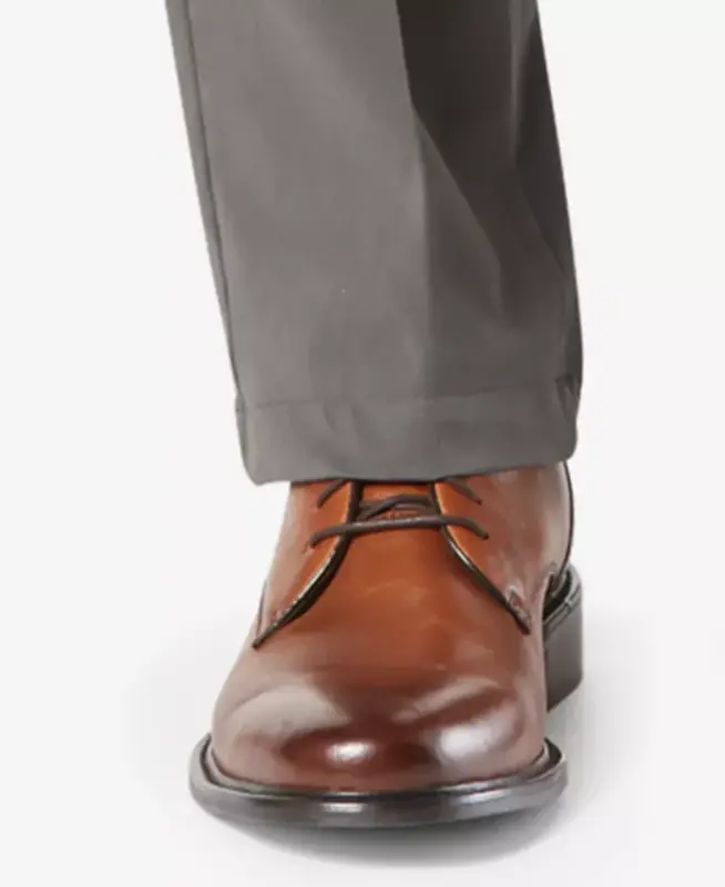 Men's Workday Smart 360 Flex Classic Fit Khaki Stretch Pants-Dark Gray - 4