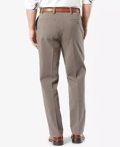 Men's Workday Smart 360 Flex Classic Fit Khaki Stretch Pants-Med Brown - 3