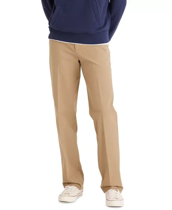 Men's Workday Smart 360 Flex Classic Fit Khaki Stretch Pants-New British Khaki - DOCKERS