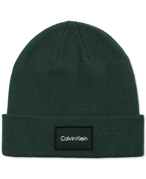 Men's Woven Logo Patch Beanie Dark Seaweed - 1