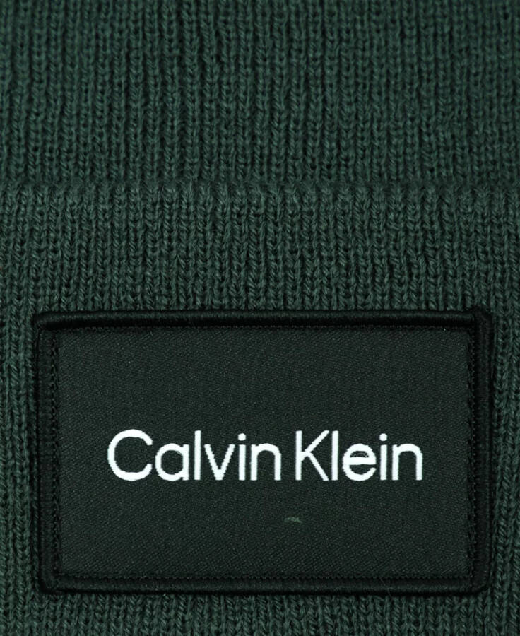 Men's Woven Logo Patch Beanie Dark Seaweed - 2