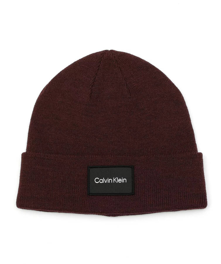 Men's Woven Logo Patch Beanie Tawny Port Heather - 2