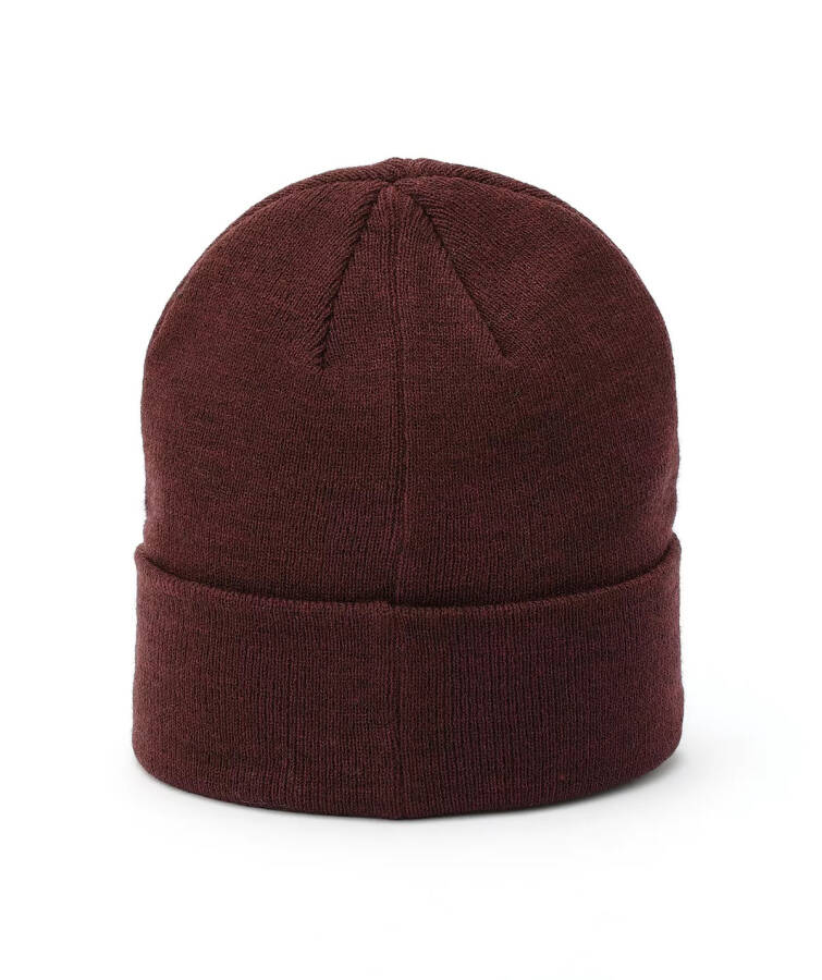 Men's Woven Logo Patch Beanie Tawny Port Heather - 3