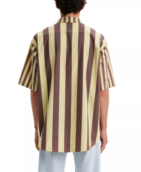 Men's Woven Skate Stripe Shirt Banana Split Brown Yellow - 3