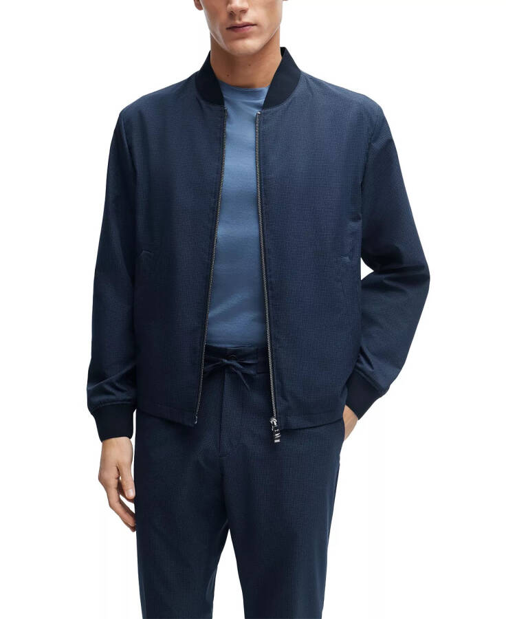 Men's Wrinkle-Resistant Slim-Fit Jacket Dark Blue - 1