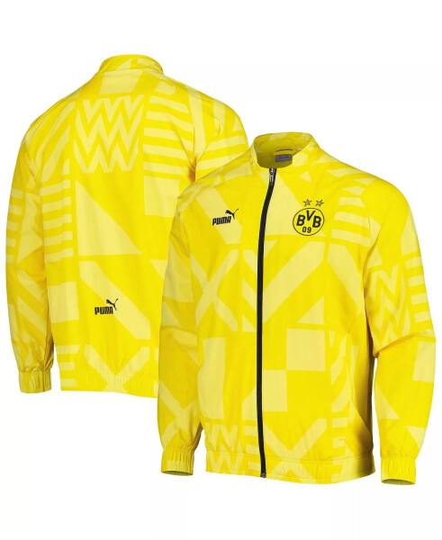 Men's Yellow Borussia Dortmund Pre-Match Raglan Full-Zip Training Jacket Yellow - 1