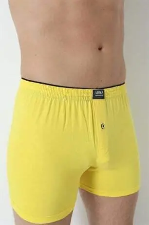 Men's Yellow Button-Fly Boxer 3-Pack 100% Cotton Jersey - 5