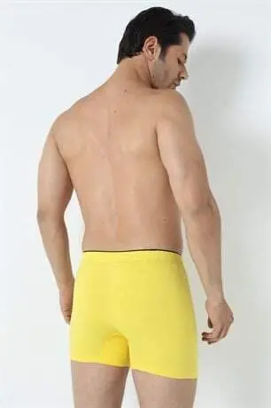 Men's Yellow Button-Fly Boxer 3-Pack 100% Cotton Jersey - 11