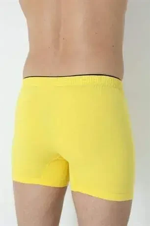 Men's Yellow Button-Fly Boxer 3-Pack 100% Cotton Jersey - 7