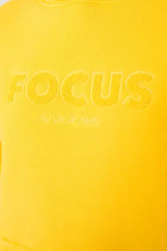 Men's Yellow Hoodie 3 Thread Combed Cotton Kangaroo Pocket - 5