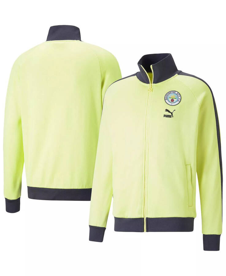 Men's Yellow Manchester City ftblHeritage T7 Raglan Full-Zip Track Jacket Yellow - 1