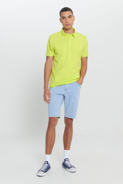 Men's Yellow Standard Fit Regular Fit 100% Cotton Logo Detailed Polo Neck T-Shirt - MODAZONE (1)