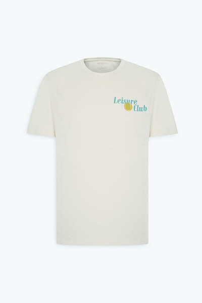 Men's Yellow Standard Fit Regular Fit 100% Cotton Soft Touch Printed Crew Neck T-Shirt - 16