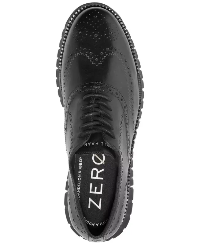 Men's ZERØGRAND Remastered Lace-Up Wingtip Oxford Shoes - Black/black - 5