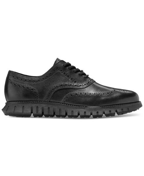 Men's ZERØGRAND Remastered Lace-Up Wingtip Oxford Shoes Black/black - 2