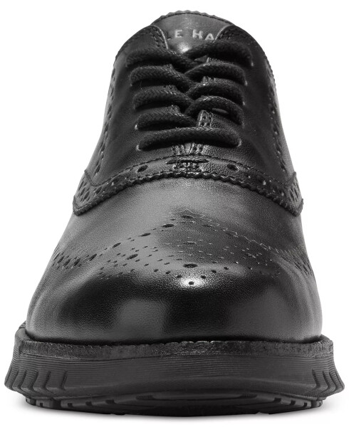 Men's ZERØGRAND Remastered Lace-Up Wingtip Oxford Shoes Black/black - 4