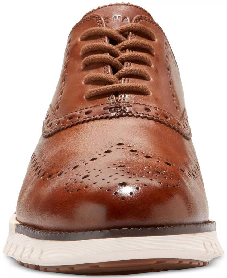 Men's ZERØGRAND Remastered Lace-Up Wingtip Oxford Shoes Ch British Tan/ivory - 4