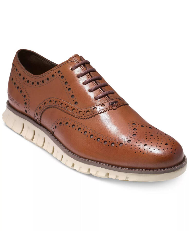 Men's ZeroGrand Wingtip Oxfords British Tan - 1