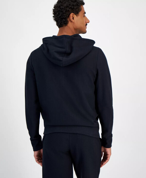 Men's Zip-Front Long Sleeve Knit Hoodie Black - 2