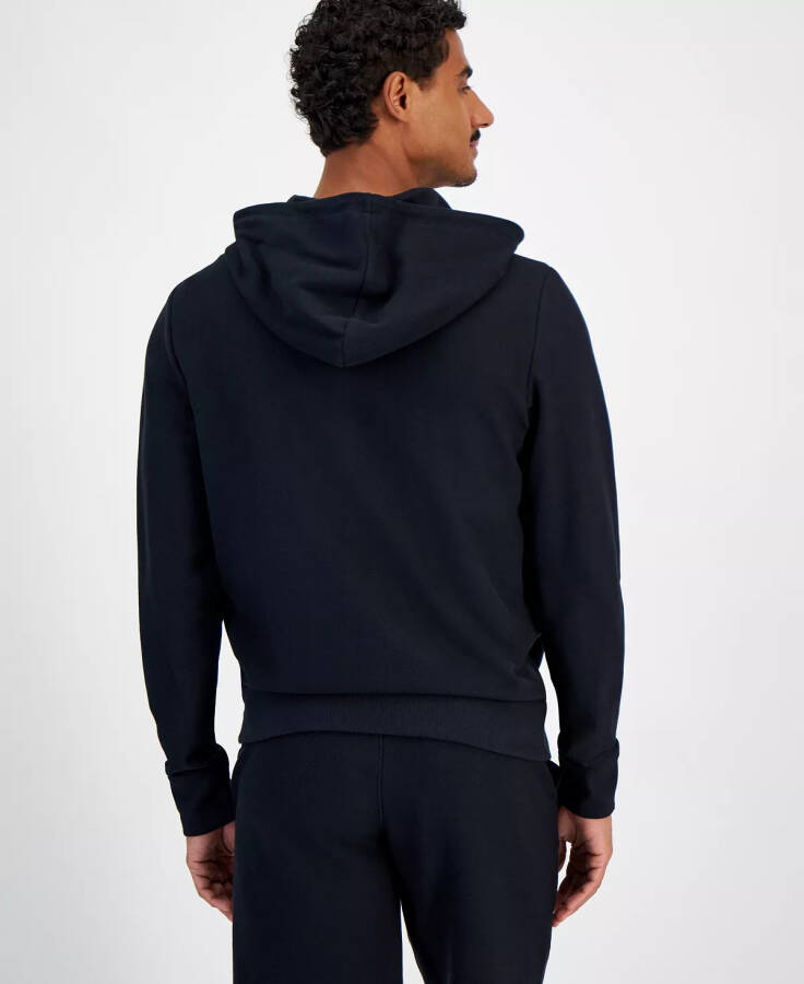 Men's Zip-Front Long Sleeve Knit Hoodie Black - 2