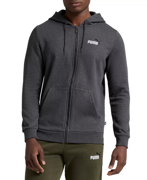 Men's Zip-Front Long Sleeve Small Logo Fleece Hoodie - 1